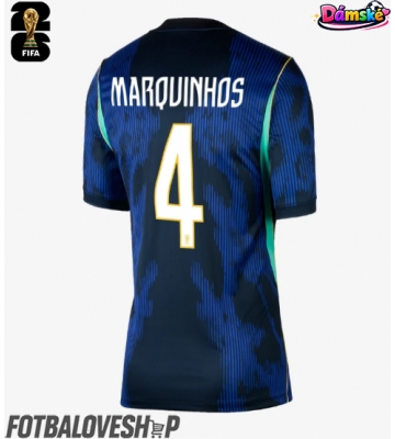 Brazílie Marquinhos #4 Dámské Venkovní Dres MS 2026 Krátký Rukáv